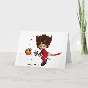Carte de Halloween de diable de Lil