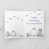 Carte de Halloween de fantôme mignon pour une fête (Intérieur)