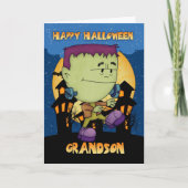 carte de Halloween de petit-fils avec frapper du (Devant)