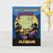 carte de Halloween de petit-fils avec frapper du (Fleur jaune)