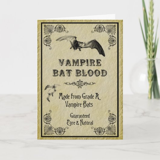 Carte de Halloween de sang de batte de vampire (Devant)