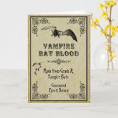 Carte de Halloween de sang de batte de vampire (Fleur jaune)