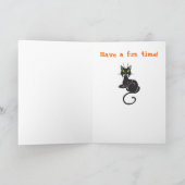 Carte de Halloween de sorcière et de chat noir (Intérieur)
