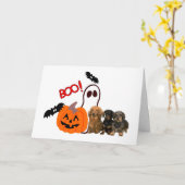 Carte de Halloween de teckel (Fleur jaune)