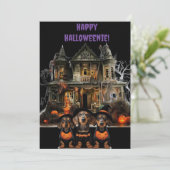 Carte de Halloween de teckel (Debout devant)