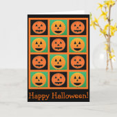 Carte de Halloween d'illustration de citrouille (Fleur jaune)