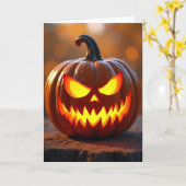 Carte de Halloween Fiery Gaze (Fleur jaune)