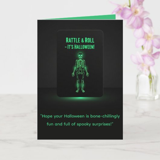Carte de Halloween Glow Skeleton (Orchidée)