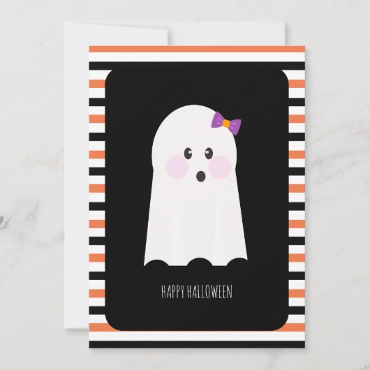 Carte de Halloween Joyeux Fantôme Adorable (Devant)