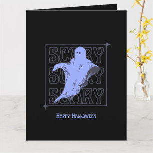 Carte de Halloween Joyeux Fantôme Effrayant Violet