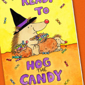 Carte de Halloween mignonne et drôle de hérisson –