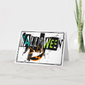 Carte de Halloween Moderne Abstraite avec Citrouil (Devant)