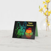 Carte de Halloween pour Bouledogue Français (Fleur jaune)