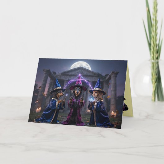 Carte de Halloween pour teckel (Devant)