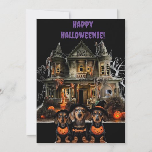 Carte de Halloween pour teckel (Devant)