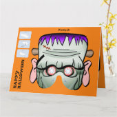 Carte de Halloween XL de masque de papier de (Fleur jaune)