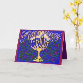 Carte de Hanoukka remplie par lumière (Fleur jaune)