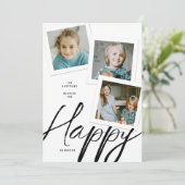 CARTE DE HANUKKAH À TROIS PHOTOS (Debout devant)