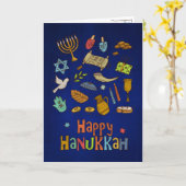 Carte de Hanukkah colorée et joyeuse (Fleur jaune)