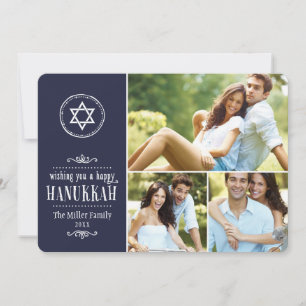 Carte de Hanukkah en collage de photos de famille
