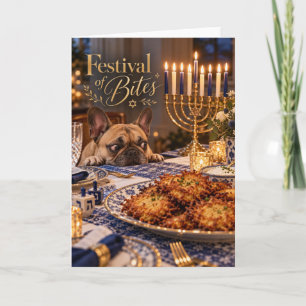 Carte de Hanukkah Festival Of Bites Frenchie