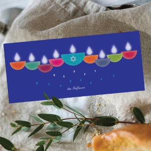 Carte de Hanukkah Menorah de lampe à huile color