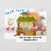 Carte de Hanukkah personnalisée – Thème plage Bar (Devant / Derrière)