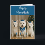 Carte de Hanukkah Westie - Vierge<br><div class="desc">Carte de vœux Hanukkah Westie.  Idéal pour les anniversaires ou simplement pour dire bonjour ! Idéal pour les mamans et les papas de chiens aussi !</div>