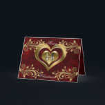 Carte de Heart Christmas<br><div class="desc">Hearts,  frills,  passionate red and snowmen pour les messages spéciaux.</div>