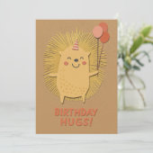 Carte de hérisson Birday Hugs (Debout devant)