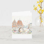 Carte de hérisson Latvian Daudz Laimes (Fleur jaune)