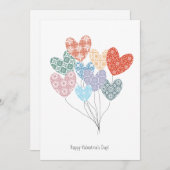 Carte de heureuse Sainte-Valentin avec les ballons (Devant / Derrière)