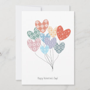 Carte de heureuse Sainte-Valentin avec les ballons
