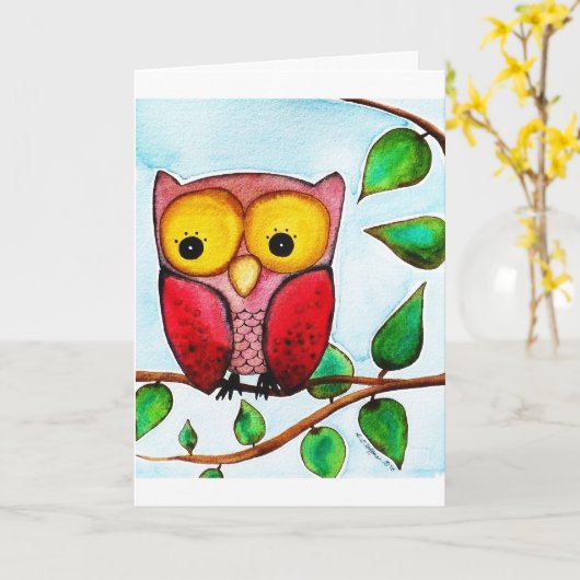 Carte de hibou (Fleur jaune)