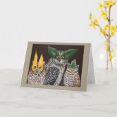 Carte de hibou mascarade (Fleur jaune)