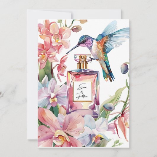 Carte de Hummingbird & Orchidée à l'aquarelle roma (Devant)