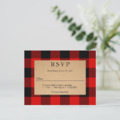 Carte de invitation artisanale vintage à carreaux  (Debout devant)