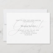 Carte de invitation de fête de fin d'études chic e (Dos)