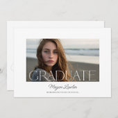 Carte de invitation de fête de fin d'études chic e (Devant / Derrière)