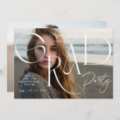 Carte de invitation de fête de fin d'études chic e (Devant / Derrière)