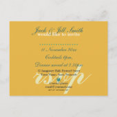 Carte de invitation de fête Exotique Or & Sarcelle (Dos)