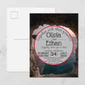 Carte de invitation de mariage de plage sur le bor (Devant / Derrière)