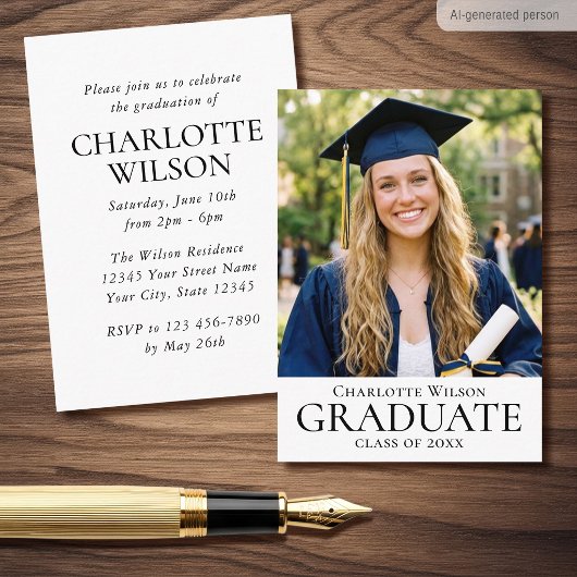 Carte de invitation de remise des diplômes classiq