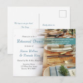 Carte de invitation élégante pour dîner de répétit (Devant / Derrière)