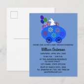 Carte de invitation Lapin de Baby Shower Œuf Car#2 (Devant / Derrière)