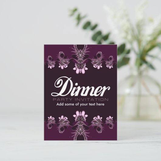 Carte de invitation pour dîner modèle (Debout devant)
