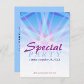 Carte de invitation spéciale pour une fête modèle (Devant / Derrière)