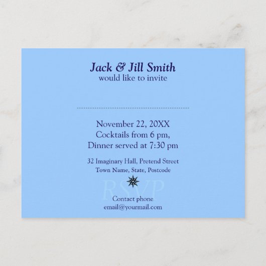 Carte de invitation spéciale pour une fête modèle (Dos)