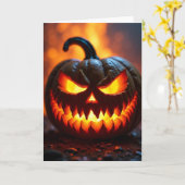 Carte de Jack Olantern effrayant (Fleur jaune)