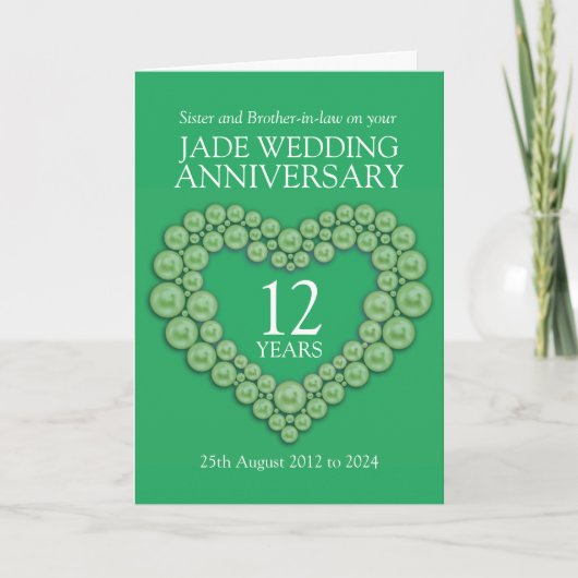 Carte de jade pour l'anniversaire de mariage de ma (Devant)